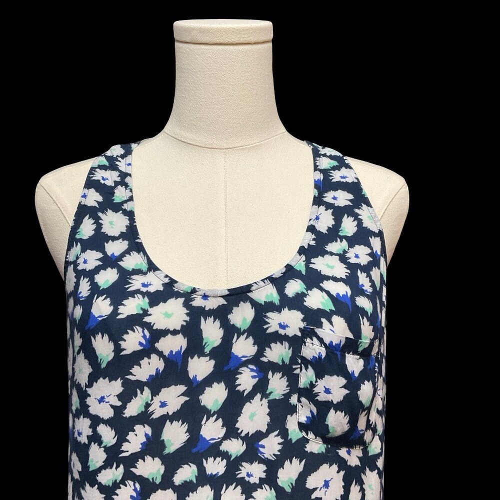 Navy Floral Print Racerback Tank Top - Picture 3 of 3